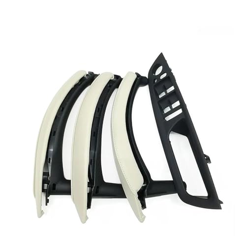 QIBBEI Auto Innen Tür Fenster Schalter Panel Pull Griff Abdeckung Für BMW X5 X6 E70 E71 2007-2014(RHD Set Creamy) von QIBBEI