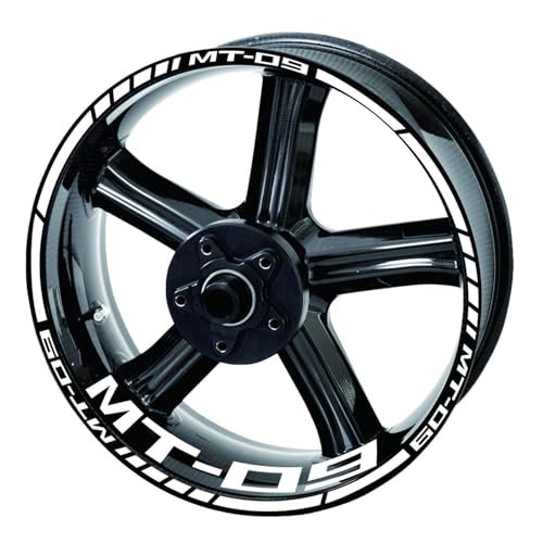 QIBBEI Felgenaufkleber Motorrad Reflektierende Felgenstreifen Aufkleber Vorne Hinten Komplettset Aufkleber Für Y&amaha Mt 09 Sp 2020 2021(Color14) von QIBBEI