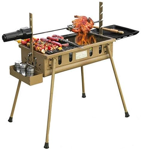 BBQ Grill Outdoor Barbecue Grill Charcoal Folding Barbecue, Outdoor Household Travel Tool, Independent Carbon Fiber Portable 52x28x52cm QIByING von QIByING