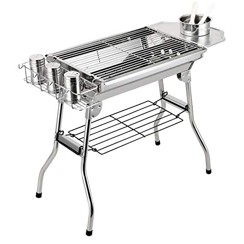 BBQ Grill Outdoor Stainless Steel Outdoor Barbecue Grills Portable Charcoal Outdoor Folding Rack Household Cooking Picnic Barbecue Camping Tools QIByING von QIByING