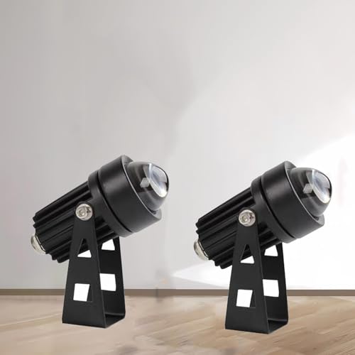 2 Stück LED-Spot für den Außenbereich – Außenstrahler mit engem Lichtstrahl, 5 W mit Fernbedienung, Fernlicht-Projektor, wasserdicht IP65, für den Außenbereich des Gebäudes (Red Lig) von QICBYING