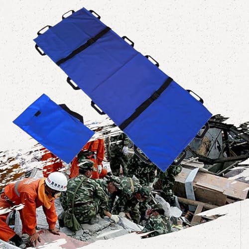 Faltbare Trage, Tragbare Transporttrage Mit 12 Gummi-Medizinischen Notfall-Leichtgewicht-Patienten- Und Tiertransporttrage Für Die Erste Hilfe Bei Der Rettung(Blue) von QICBYING