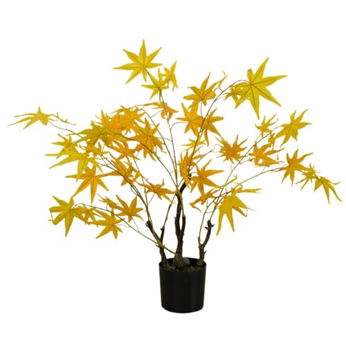 QICBYING Künstlicher Baum, Atemberaubender Roter Japanischer Ahorn-Bonsai-Baum, Lebensechter Künstlicher Blumenbaum Zur Dekoration, Atemberaubende Kunstpflanzen Mit Pflanzgefäß(A,H60CM) von QICBYING