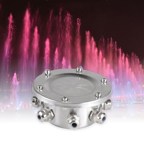 Unterwasser-wasserdichte Anschlussdose – IP68 versiegelt 304 Edelstahl Außenleuchte Abzweigdose Schwimmbad Unterwasserbrunnen Licht Übergangskopf für Unterwasserlichter, Brunnen (1 in 1 Out) von QICBYING