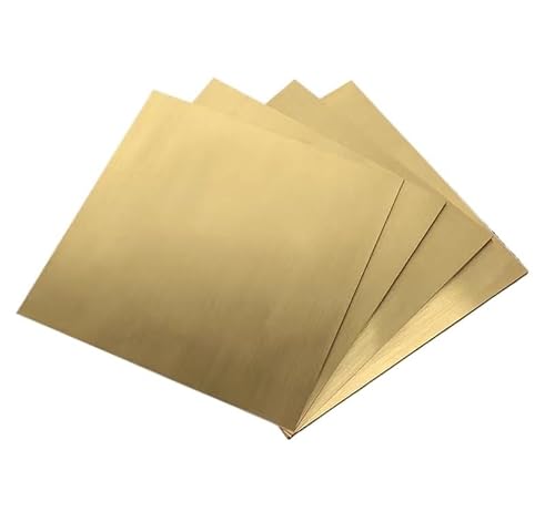 1,2 mm dicke Messingbleche – 4er-Pack leicht zu schneidende Metallplatten for Heimwerkerprojekte, Elektrotechnik und Bastelarbeiten(300mm*300mm) von QICEHESE