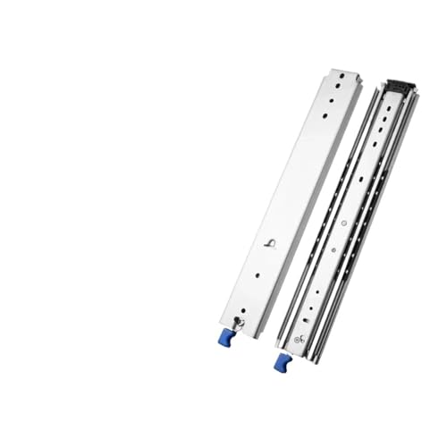 1 Paar Hochleistungs-Schubladenschienen mit Schloss – 120 kg Tragkraft, 3-fach Vollauszug, 53 mm breite Industrie-Schubladenschienen(350mm) von QICEHESE