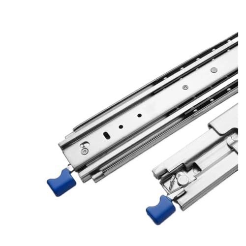 1 Paar Hochleistungs-Schubladenschienen mit Schloss – 120 kg Tragkraft, 3-fach Vollauszug, 53 mm breite Industrie-Schubladenschienen(500mm) von QICEHESE