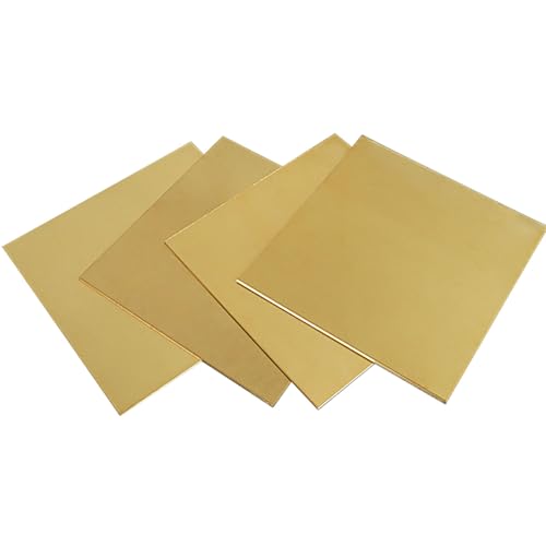 1 mm dicke Messingbleche – 4er-Pack leicht zu schneidende Metallplatten for Heimwerker-, Elektrotechnik- und Bastelprojekte(200mm*600mm) von QICEHESE