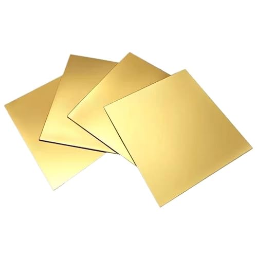 2 mm dicke Messingbleche – 4er-Pack leicht zu schneidende Metallplatten for Heimwerker-, Elektrotechnik- und Bastelprojekte(150mm*150mm) von QICEHESE