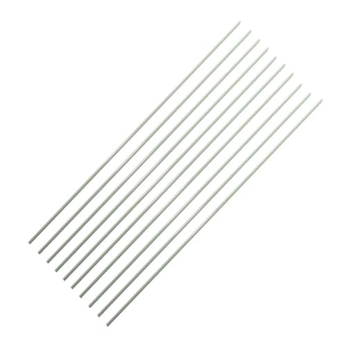 20 Stück weiße Fiberglasstäbe, 500 mm lang, 1–5 mm Durchmesser – hochfeste Fiberglasstäbe for Drachen, Bastelarbeiten und Modellflugzeuge(1.0x500mm) von QICEHESE