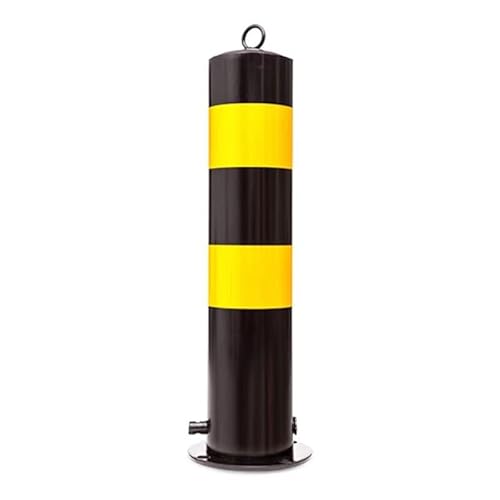 20 Zoll reflektierender Verkehrspollerpfosten – Leitpfosten aus Metall und Eisen, abschließbarer Sockel for Einfahrt/Gehweg/Garage/Parkplatz(2Piece) von QICEHESE