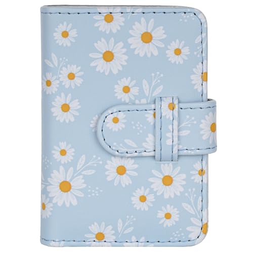 Mini Fotoalbum für 2x3 Zoll Filme and Kpop-Fotokartenhalter 28 Taschen Kompatibel mit Fujifilm Instax Mini 12 11 9 8 90 70 40 EVO LiPlay Link Instant Filme (Blaues Gänseblümchen) von QICNMFA