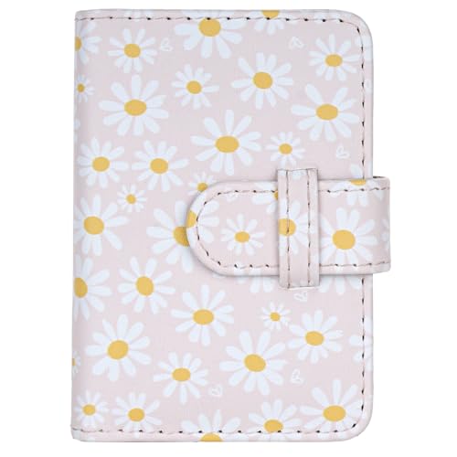Mini Fotoalbum für 2x3 Zoll Filme and Kpop-Fotokartenhalter 28 Taschen Kompatibel mit Fujifilm Instax Mini 12 11 9 8 90 70 40 EVO LiPlay Link Instant Filme (Rosa Gänseblümchen) von QICNMFA