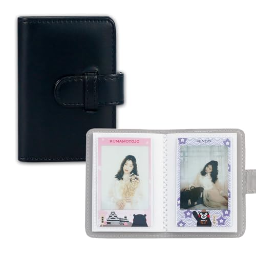 Mini Fotoalbum für 2x3 Zoll Filme and Kpop-Fotokartenhalter 28 Taschen Kompatibel mit Fujifilm Instax Mini 12 11 9 8 90 70 40 EVO LiPlay Link Instant Filme (Schwarz) von QICNMFA