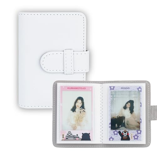 Mini Fotoalbum für 2x3 Zoll Filme and Kpop-Fotokartenhalter 28 Taschen Kompatibel mit Fujifilm Instax Mini 12 11 9 8 90 70 40 EVO LiPlay Link Instant Filme (Tonweiß) von QICNMFA