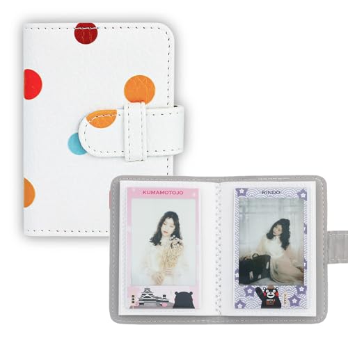 Mini Fotoalbum für 2x3 Zoll Filme and Kpop-Fotokartenhalter 28 Taschen Kompatibel mit Fujifilm Instax Mini 12 11 9 8 90 70 40 EVO LiPlay Link Instant Filme (Tupfen) von QICNMFA