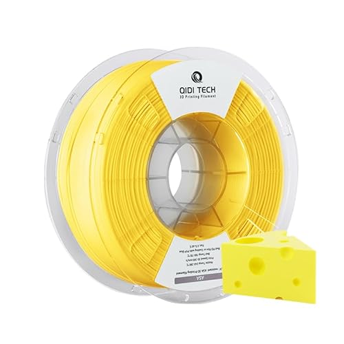 QIDI TECH ASA Filament 1.75mm gelb,3D Drucker Filament ASA 1kg Spule(2.2lbs),Hohe UV Beständigkeit,Geruchsarm,Perfekt für den Druck von Outdoor Funktionsteilen,Passend für die meisten FDM 3D Drucker von QIDI TECH