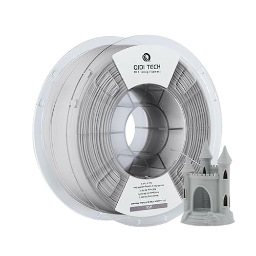 QIDI TECH ASA Filament 1.75mm grau,3D Drucker Filament ASA 1kg Spule(2.2lbs),Hohe UV Beständigkeit,Geruchsarm,Perfekt für den Druck von Outdoor Funktionsteilen,Passend für die meisten FDM 3D Drucker von QIDI TECH