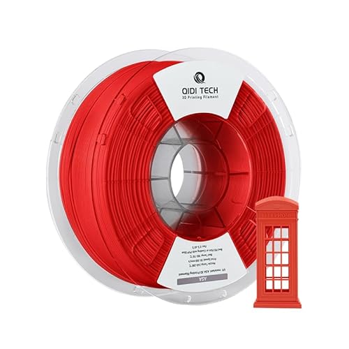 QIDI TECH ASA Filament 1.75mm rot,3D Drucker Filament ASA 1kg Spule(2.2lbs),Hohe UV Beständigkeit,Geruchsarm,Perfekt für den Druck von Outdoor Funktionsteilen,Passend für die meisten FDM 3D Drucker von QIDI TECH