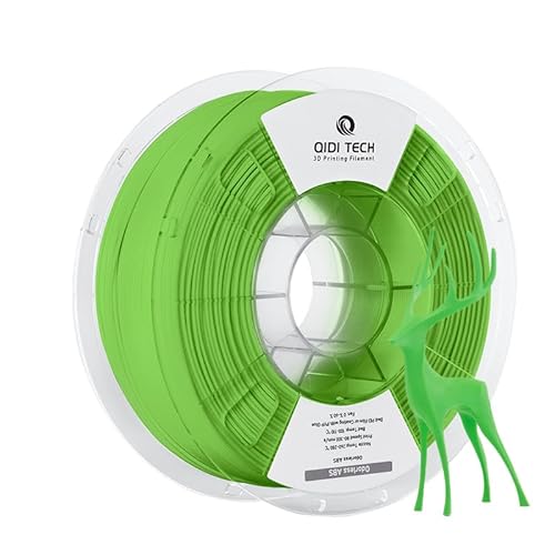 QIDI TECH 3D-Druck-Filament, Grün, 1.75 mm, 1 kg (2.2 lbs), ABS, Hochfest, Geringer Geruch von QIDI TECH
