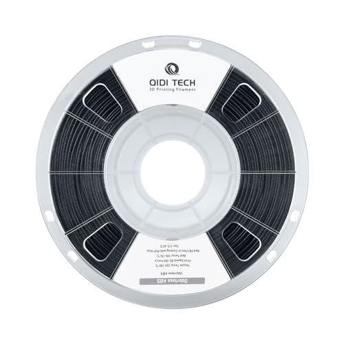 QIDI TECH Geruchloses ABS Filament 1.75mm, 3D Drucker Filament, 1 KG Spule (2.2lbs), 3D Druck Filament für die meisten FDM 3D Drucker, Schwarz von QIDI TECH