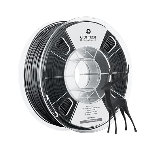 QIDI TECH Geruchloses ABS Filament 1.75mm, 3D Drucker Filament, 1 KG Spule (2.2lbs), 3D Druck Filament für die meisten FDM 3D Drucker, Schwarz von QIDI TECH