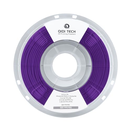 QIDI TECH Geruchloses ABS Filament 1.75mm, 3D Drucker Filament, 1 KG Spule (2.2lbs), 3D Druck Filament für die meisten FDM 3D Drucker, lila von QIDI TECH