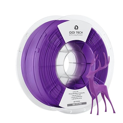 QIDI TECH Geruchloses ABS Filament 1.75mm, 3D Drucker Filament, 1 KG Spule (2.2lbs), 3D Druck Filament für die meisten FDM 3D Drucker, lila von QIDI TECH