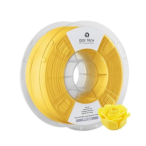 QIDI TECH PETG-Tough 3D Drucker Filament, Zähigkeit PETG Filament 1.75mm, 3D Druck Filament 1kg Spule (2.2lbs), Geeignet für Hochgeschwindigkeitsdruck, Passen die meisten FDM 3D Drucker, Gelb von QIDI TECH