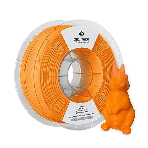 QIDI TECH PETG-Tough 3D Drucker Filament, Zähigkeit PETG Filament 1.75mm, 3D Druck Filament 1kg Spule (2.2lbs), Geeignet für Hochgeschwindigkeitsdruck, Passen die meisten FDM 3D Drucker, Orange von QIDI TECH