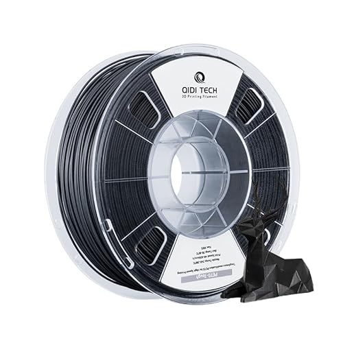 QIDI TECH PETG-Tough 3D Drucker Filament, Zähigkeit PETG Filament 1.75mm, 3D Druck Filament 1kg Spule (2.2lbs), Geeignet für Hochgeschwindigkeitsdruck, Passen die meisten FDM 3D Drucker, Schwarz von QIDI TECH