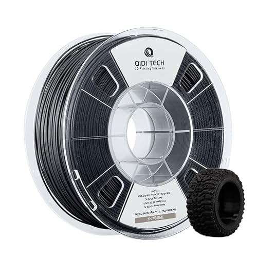 QIDI TECH TPU 95A Hohe Fließfähigkeit Filament 1.75mm，TPU95A-HF Flexibles 3D Drucker Filament, hohe Elastizität,Geeignet für Hochgeschwindigkeitsdruck, 1kg Spule(2.2lbs), schwarz von QIDI TECH