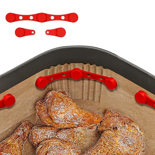 Magnete für Airfryer Backpapier, Silikon Magnete Heißluftfritteuse, Sichere Stabile, Verhindert Verbrennen & Verschieben des Backpapiers, Kompatibel mit allen Heißluftfritten-2 von QIDUHUQI