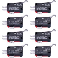 Qiedie - 10 Stück Mikroschalter Langes Scharnier Biegehebelarm spdt Snap Action Endschalter für Arduino V-154-1C25 von QIEDIE