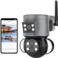 10-facher optischer Zoom】2K 4MP Outdoor-Überwachungskamera shiwojia Drahtlose WiFi-Außenüberwachungskamera Dual-Objektiv mit Bewegungserkennung von QIEDIE
