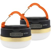 Qiedie - 2 Pack Camping Licht Laterne Led Wasserdichte usb Aufladbare Lampe 3 Modi Power Bank Zelt Lichter Für Outdoor Camping Wandern notfall von QIEDIE