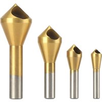 Qiedie - 4-teiliges Titanbeschichtetes Senker-Fasenwerkzeug-Entgratungswerkzeug-Set Metall-Holzbohrer-Set von QIEDIE