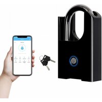 Bluetooth-Schloss, Fingerabdruck-Vorhängeschloss, großes Fingerabdruck-Vorhängeschloss, wetterfestes biometrisches Smart-Schloss mit Schlüssel für von QIEDIE