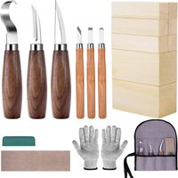 Holzschnitzset für Anfänger, Kinder und Erwachsene, Holzschnitzset mit 8 Lindenholz-Schnitzblöcken, Holzschnitzwerkzeug-Geschenk, einschließlich 6 Holzschnitzset für Anfänger, Kinder und Erwachsene, Holzschnitzset mit 8 Lindenholz-Schnitzblöcken, Holzschnitzwerkzeug-Geschenk, einschließlich 6 von QIEDIE