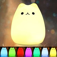 Qiedie - Katzen-Nachtlicht für Kinder, 7 Farben, mit Batterie von QIEDIE