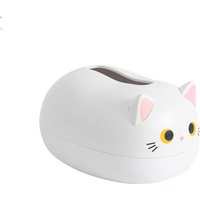 Qiedie - Kawaii Katze Taschentuchbox Küche Serviette Aufbewahrungsbox wc Papierbehälter Desktop Toilettenpapierhalter Nordic Style Home,Weiß von QIEDIE
