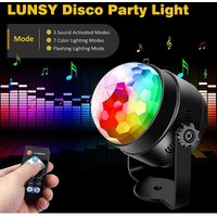 LED-Discokugel um 360 Grad drehbar mit Fernbedienung, 7 RGB-Farben, dynamische Lichteffekte für Party, Halloween, Kinder von QIEDIE