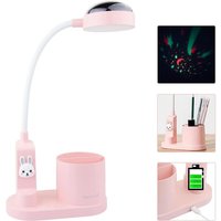 Niedliche Schreibtischlampe für Kinder, LED-Tischlampe für Kinder mit Stifthalter, wiederaufladbare Lernlampe mit Sternenprojektion, 3 Niedliche Schreibtischlampe für Kinder, LED-Tischlampe für Kinder mit Stifthalter, wiederaufladbare Lernlampe mit Sternenprojektion, 3 von GOTRAYS