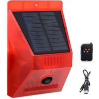 ChunHee Solar-Alarm-Blitzlicht mit Fernbedienung, Bewegungsmelder, Außenalarmlicht, 129 dB, Tonlicht, Sicherheitssirene, IP65 wasserdicht, geschützt von QIEDIE