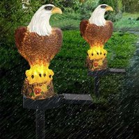 Qiedie - Set mit 2 Solar-Adlerleuchten für Hof, Terrasse, Hof, Rasen (Adler) von QIEDIE