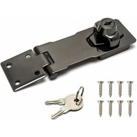 Gotrays - Sicherheitsdiebstahl, 4'/10 cm, Schließvorrichtung mit Schlüssel und Schraube für Türschloss, Haustür, Garagentor, Schwarz von GOTRAYS