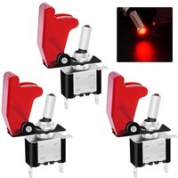 Qiedie - Stück Kippschalter mit roter led 12 v 20 a Ein/Aus spst 3 Pin 2 Position Kippschalter mit roter wasserdichter Sicherheitsabdeckung, für Boot von QIEDIE