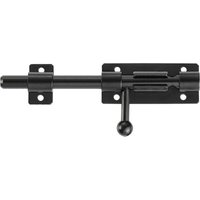 Robustes Sicherheits-Türschloss mit Schieberiegel und Loch für Vorhängeschloss, mattschwarzer Edelstahl 304, Länge 6 Zoll 160 mm, Durchmesser 14 mm. von GOTRAYS