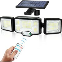 Solar-Wandleuchte für den Außenbereich, 3-Kopf-LED-Lampe, 192 LEDs, Bewegungsmelder, Sicherheitsbeleuchtung, Ip65 wasserdicht von QIEDIE