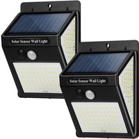 Solarleuchte für den Außenbereich, Bewegungsmelder, 3 Modi [2 Packungen mit 144 LEDs] wasserdicht kabellos von QIEDIE